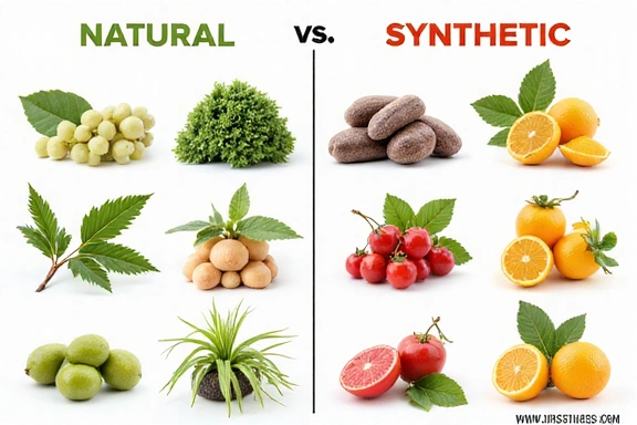 Infografika: Természetes vs. Szintetikus termékek